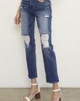 Denim Lab USA Dark Wash Distressed Boyfriend Jeans