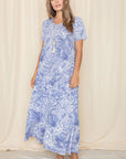 PLUS Tropical Tiered Flowy Maxi Dress