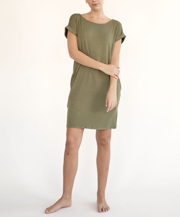 Fabina Bamboo Crop Dress with Pockets