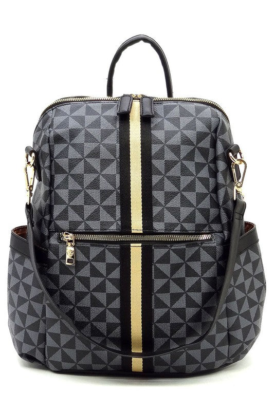 PM Monogram Striped Convertible Backpack - Online Only