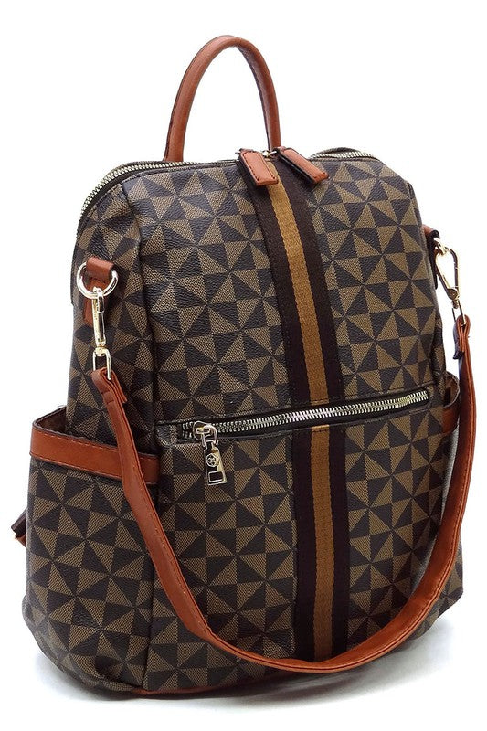 PM Monogram Striped Convertible Backpack - Online Only