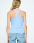 Renee C. Knit Criss Cross Sleeveless Top