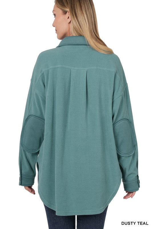 Zenana Oversized Basic Fleece Shacket - Online Only
