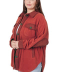 Zenana Plus Oversized Basic Fleece Shacket - Online Only