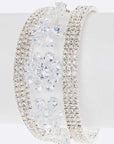 CZ Flower Rhinestone Bridal Cuff