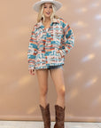 Blue B Aztec Western Shacket - Online Only