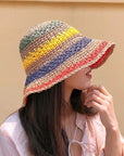 Packable Crochet Straw Bucket Hat