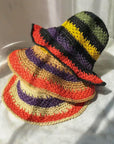 Packable Crochet Straw Bucket Hat