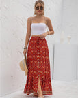 Womens Print Maxi Skirt