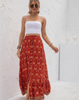 Womens Print Maxi Skirt