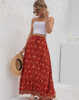 Womens Print Maxi Skirt