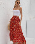 Womens Print Maxi Skirt