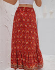 Womens Print Maxi Skirt