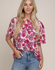 Flutter Sleeve Floral Top - Online Only