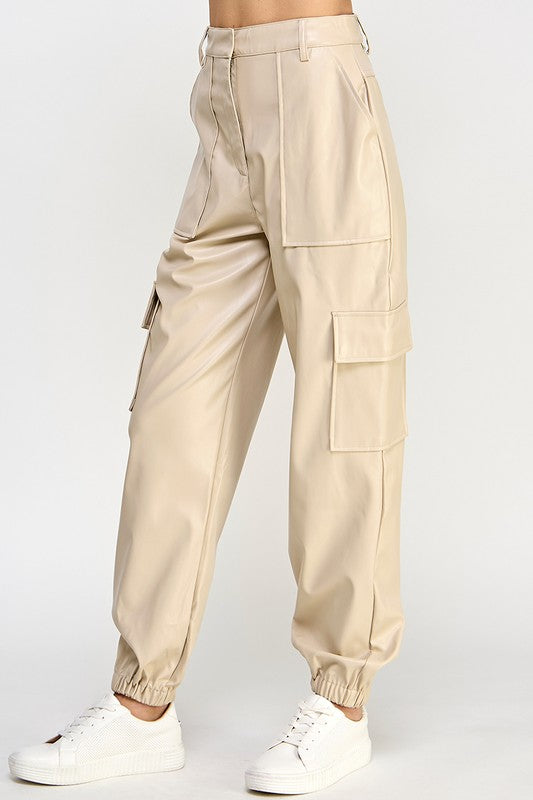 Sweet Generis Relaxed Vegan Leather Cargo Pants