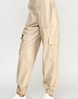 Relaxed Vegan Leather Cargo Pants