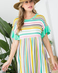 e Luna PLUS Striped Babydoll Tunic Top