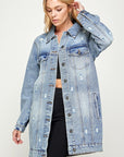 Blue Age Denim 3/4 Quarter Sleeve Distressed Jacket