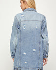 Blue Age Denim 3/4 Quarter Sleeve Distressed Jacket