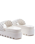 Sundae Platform Slides with Woven Textured Straps