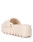 Sundae Platform Slides with Woven Textured Straps