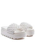 Sundae Platform Slides with Woven Textured Straps