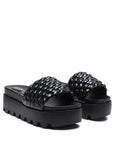 Sundae Platform Slides with Woven Textured Straps