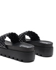 Sundae Platform Slides with Woven Textured Straps