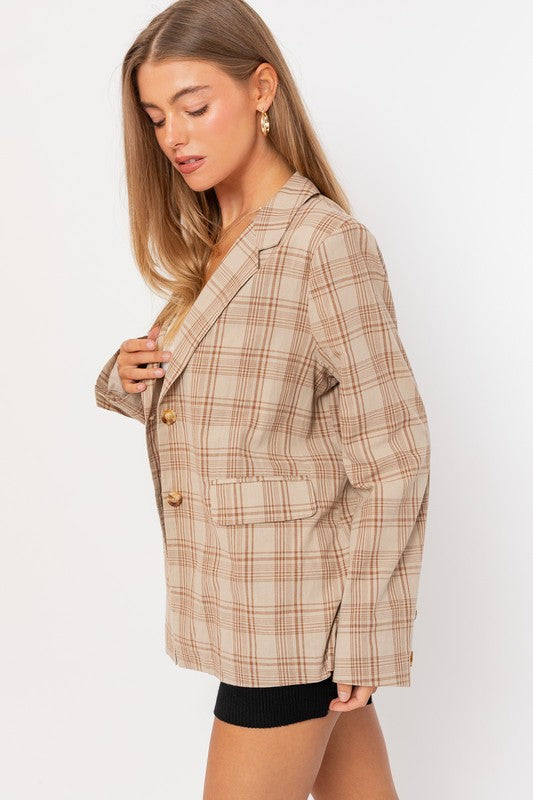 Le Lis Oversized Plaid Jacket - Online Only