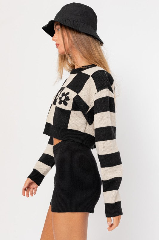 Le Lis Long Sleeve Cropped Sweater - Online Only