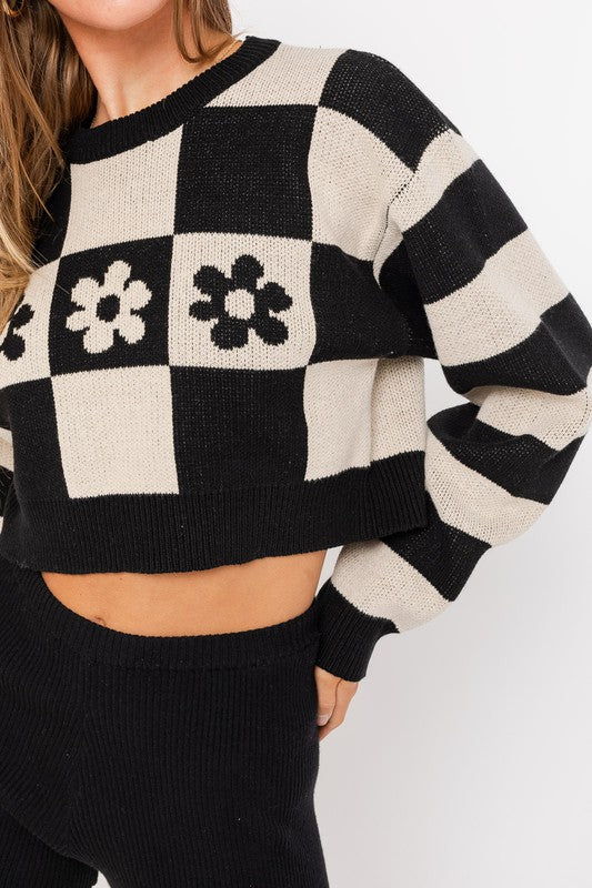 Le Lis Long Sleeve Cropped Sweater - Online Only