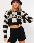 Le Lis Long Sleeve Cropped Sweater - Online Only