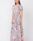 Plus Size Vintage Floral Maxi Dress With Pockets