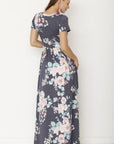 Plus Size Vintage Floral Maxi Dress With Pockets