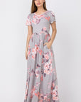 Plus Size Vintage Floral Maxi Dress With Pockets