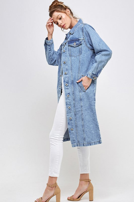 Blue age Non-Stretch 3/4 Denim Jacket