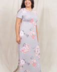 Plus Size Vintage Floral Maxi Dress With Pockets