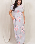 Plus Size Vintage Floral Maxi Dress With Pockets