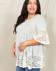 Plus Lace Trim Tiered Tunic