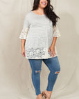 Plus Lace Trim Tiered Tunic