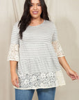 Plus Lace Trim Tiered Tunic