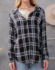 Plaid Print Rayon Top by Timing