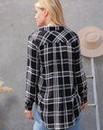 Plaid Print Rayon Top by Timing