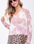 e Luna PLUS Cloud Tie Dye Cheetah Boxy Top