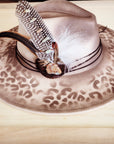 Hand-Painted Leopard Boho Western Cowgirl Hat & Band-Brown 986s