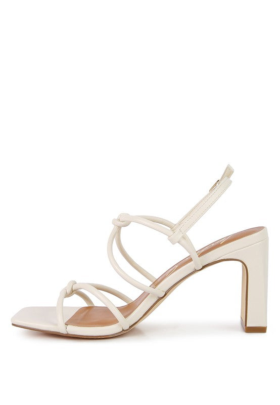 Kralor Knotted Strap Italian Block Heel Sandals