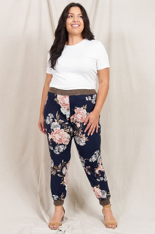 Plus Rose Print Jogger