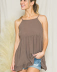 Ruffle Bottom Sleeveless Top