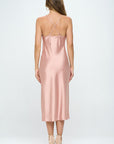 Renee C. Satin Bias Slip Dress with Slit