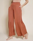 Fabina Smock Elastic Waist Maxi Palazzo Pant